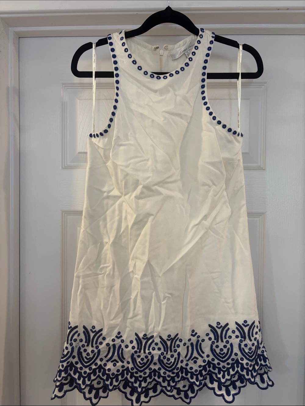 Lovers + Friends Cream Mini Dress with Navy Trim